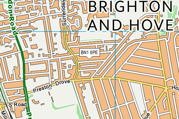 BN1 6PE map - OS VectorMap District (Ordnance Survey)