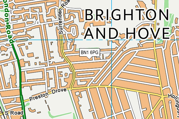 BN1 6PG map - OS VectorMap District (Ordnance Survey)