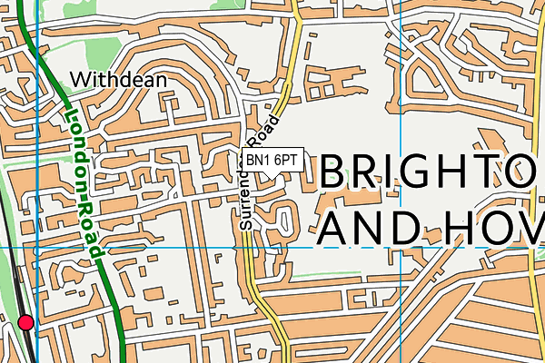 BN1 6PT map - OS VectorMap District (Ordnance Survey)