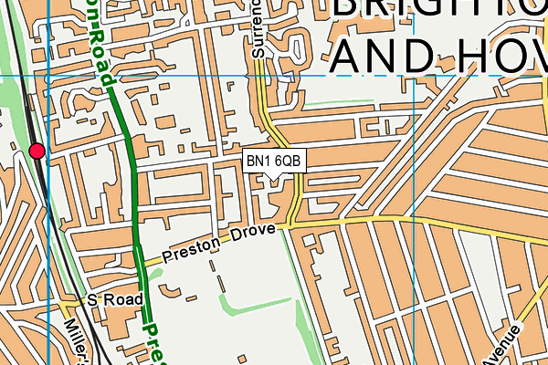 BN1 6QB map - OS VectorMap District (Ordnance Survey)