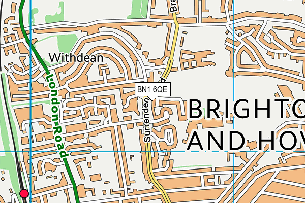 BN1 6QE map - OS VectorMap District (Ordnance Survey)