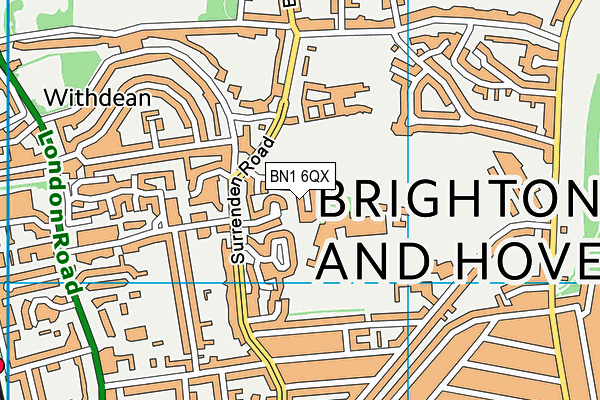 BN1 6QX map - OS VectorMap District (Ordnance Survey)