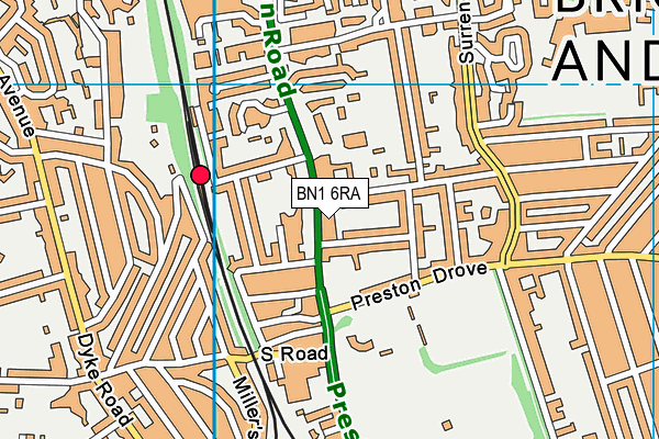BN1 6RA map - OS VectorMap District (Ordnance Survey)
