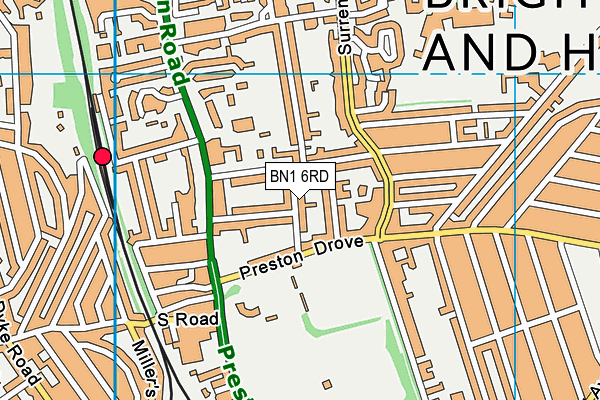 BN1 6RD map - OS VectorMap District (Ordnance Survey)