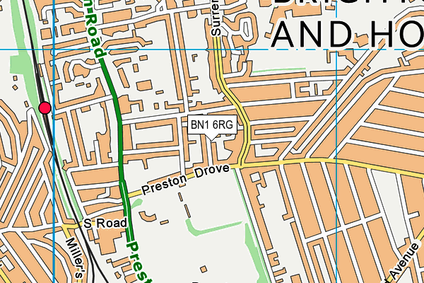 BN1 6RG map - OS VectorMap District (Ordnance Survey)