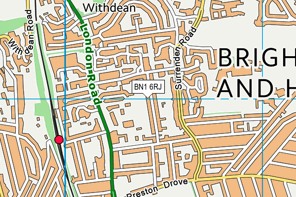 BN1 6RJ map - OS VectorMap District (Ordnance Survey)