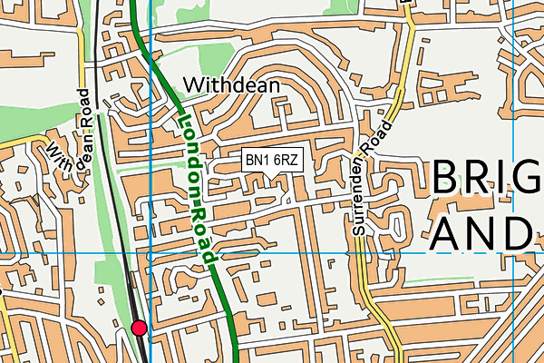 BN1 6RZ map - OS VectorMap District (Ordnance Survey)