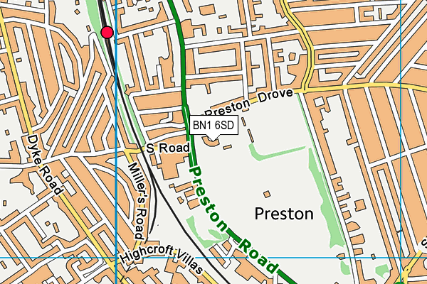 Preston Park map (BN1 6SD) - OS VectorMap District (Ordnance Survey)