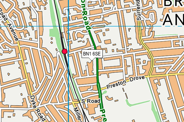 BN1 6SE map - OS VectorMap District (Ordnance Survey)