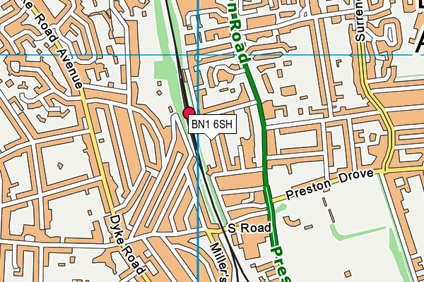 BN1 6SH map - OS VectorMap District (Ordnance Survey)