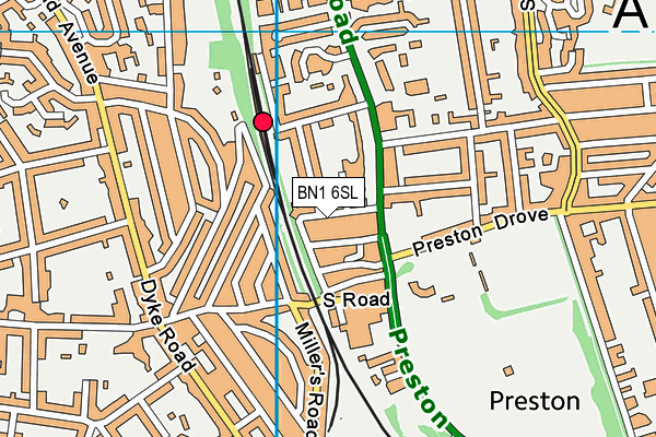 BN1 6SL map - OS VectorMap District (Ordnance Survey)