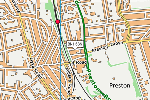 BN1 6SN map - OS VectorMap District (Ordnance Survey)