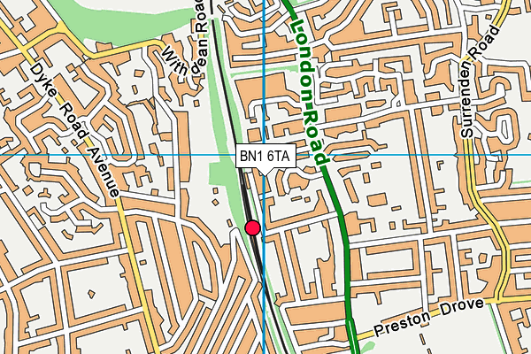 BN1 6TA map - OS VectorMap District (Ordnance Survey)