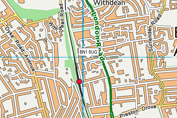 BN1 6UG map - OS VectorMap District (Ordnance Survey)