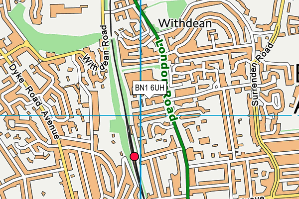 BN1 6UH map - OS VectorMap District (Ordnance Survey)