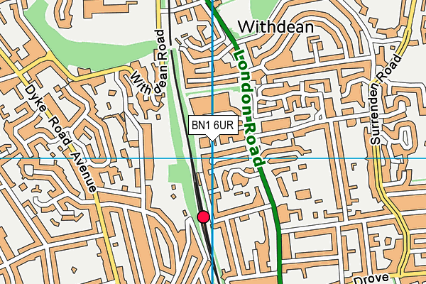 BN1 6UR map - OS VectorMap District (Ordnance Survey)