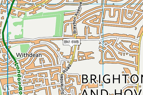 BN1 6WB map - OS VectorMap District (Ordnance Survey)