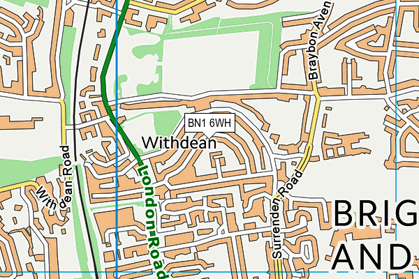 BN1 6WH map - OS VectorMap District (Ordnance Survey)