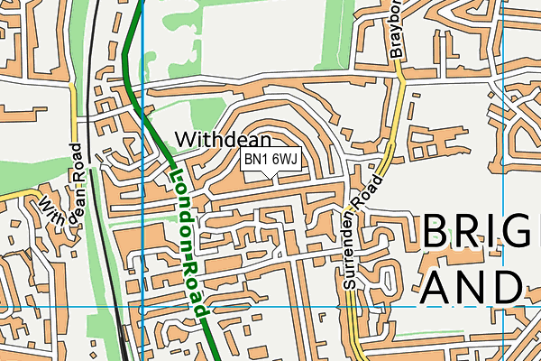 BN1 6WJ map - OS VectorMap District (Ordnance Survey)