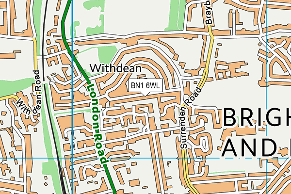 BN1 6WL map - OS VectorMap District (Ordnance Survey)