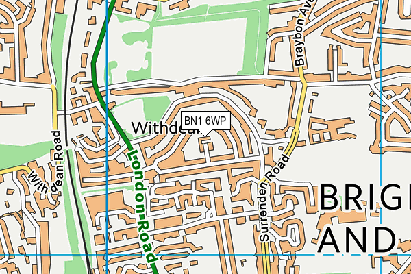 BN1 6WP map - OS VectorMap District (Ordnance Survey)