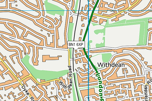 BN1 6XP map - OS VectorMap District (Ordnance Survey)