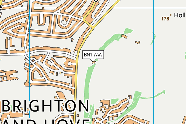 BN1 7AA map - OS VectorMap District (Ordnance Survey)