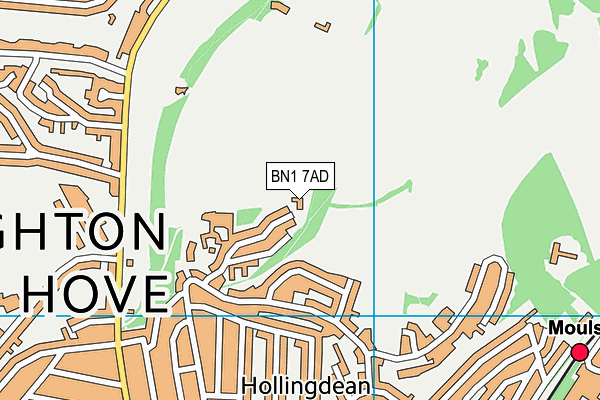 BN1 7AD map - OS VectorMap District (Ordnance Survey)