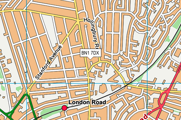 BN1 7DX map - OS VectorMap District (Ordnance Survey)
