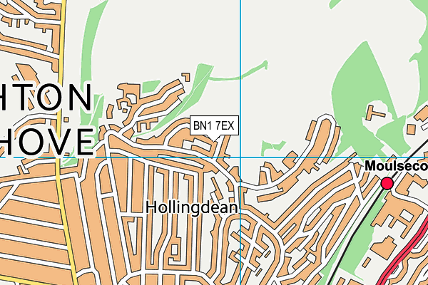 BN1 7EX map - OS VectorMap District (Ordnance Survey)