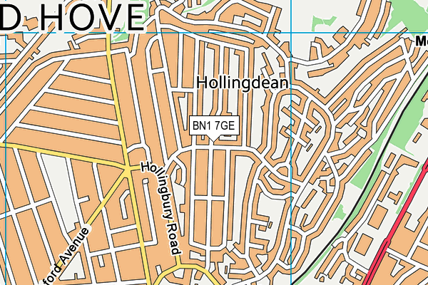 BN1 7GE map - OS VectorMap District (Ordnance Survey)