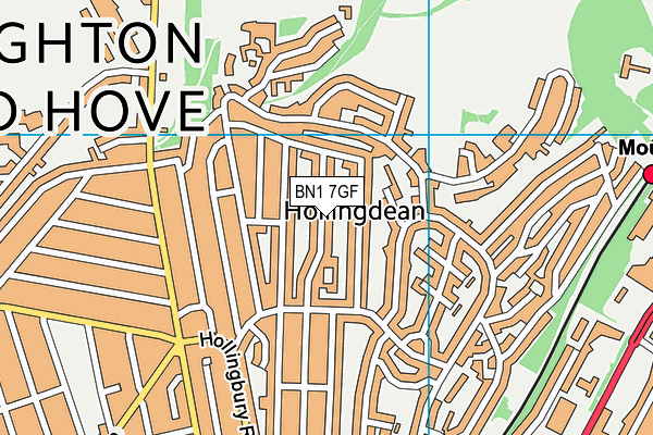 BN1 7GF map - OS VectorMap District (Ordnance Survey)