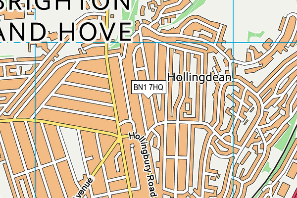 BN1 7HQ map - OS VectorMap District (Ordnance Survey)