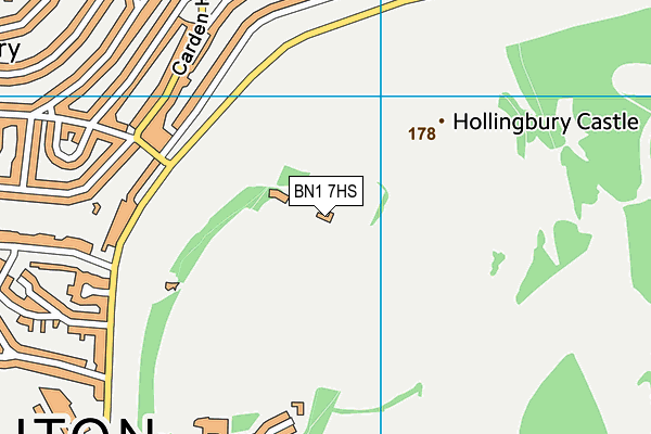 Hollingbury Park Golf Course map (BN1 7HS) - OS VectorMap District (Ordnance Survey)