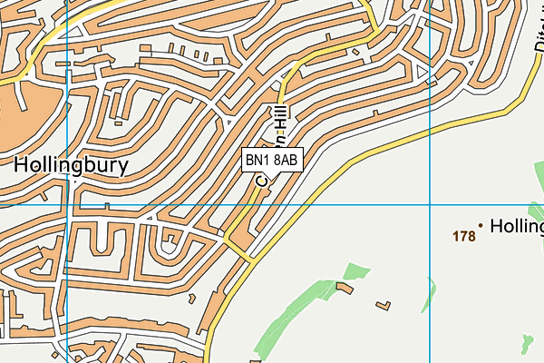 BN1 8AB map - OS VectorMap District (Ordnance Survey)