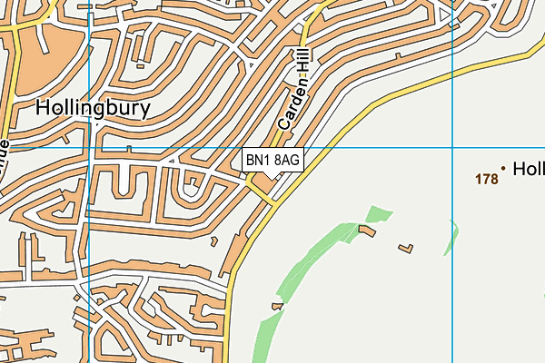 BN1 8AG map - OS VectorMap District (Ordnance Survey)