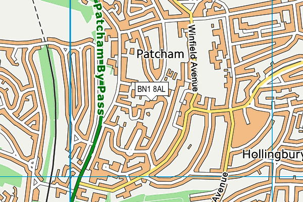 BN1 8AL map - OS VectorMap District (Ordnance Survey)