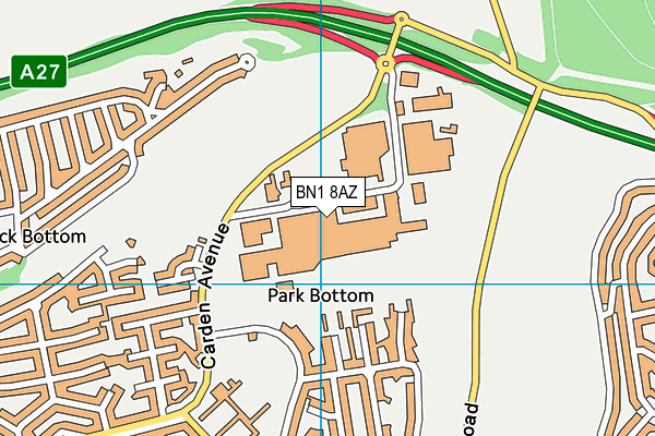 BN1 8AZ map - OS VectorMap District (Ordnance Survey)