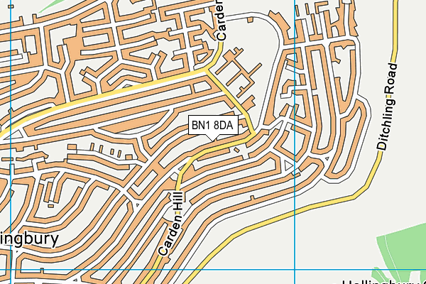 BN1 8DA map - OS VectorMap District (Ordnance Survey)