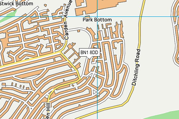 BN1 8DD map - OS VectorMap District (Ordnance Survey)
