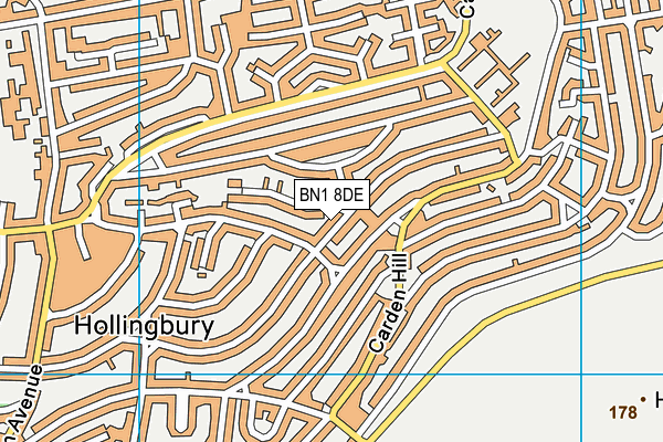 BN1 8DE map - OS VectorMap District (Ordnance Survey)