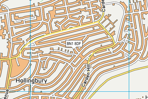 BN1 8DF map - OS VectorMap District (Ordnance Survey)