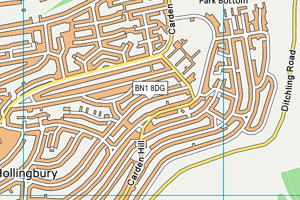 BN1 8DG map - OS VectorMap District (Ordnance Survey)