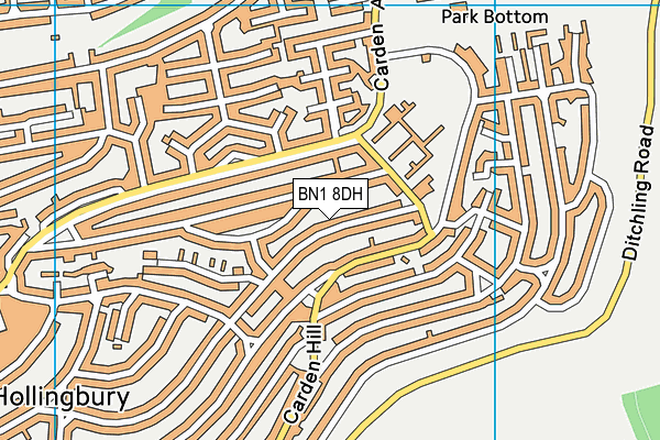 BN1 8DH map - OS VectorMap District (Ordnance Survey)