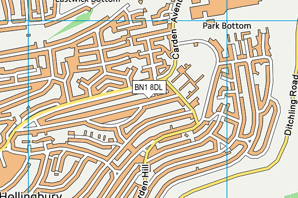 BN1 8DL map - OS VectorMap District (Ordnance Survey)