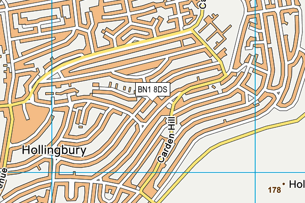 BN1 8DS map - OS VectorMap District (Ordnance Survey)