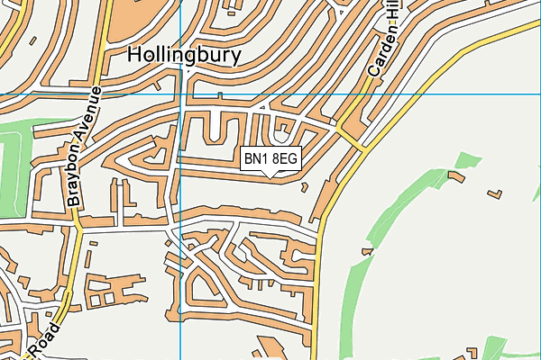 BN1 8EG map - OS VectorMap District (Ordnance Survey)