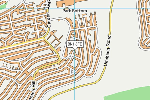 BN1 8FE map - OS VectorMap District (Ordnance Survey)