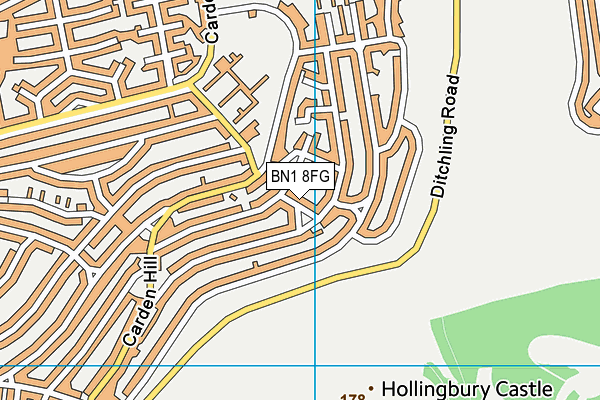 BN1 8FG map - OS VectorMap District (Ordnance Survey)
