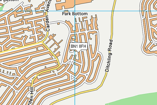 BN1 8FH map - OS VectorMap District (Ordnance Survey)